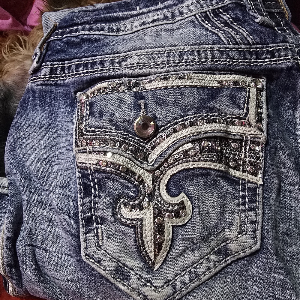 Rock Revival Blue Embellished Boot Cut Jeans